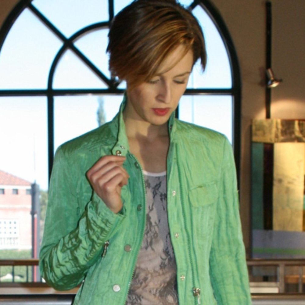 Silk Marc Aurel Green Zip Up Jacket